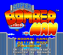Super Bomberman (USA) Title Screen
